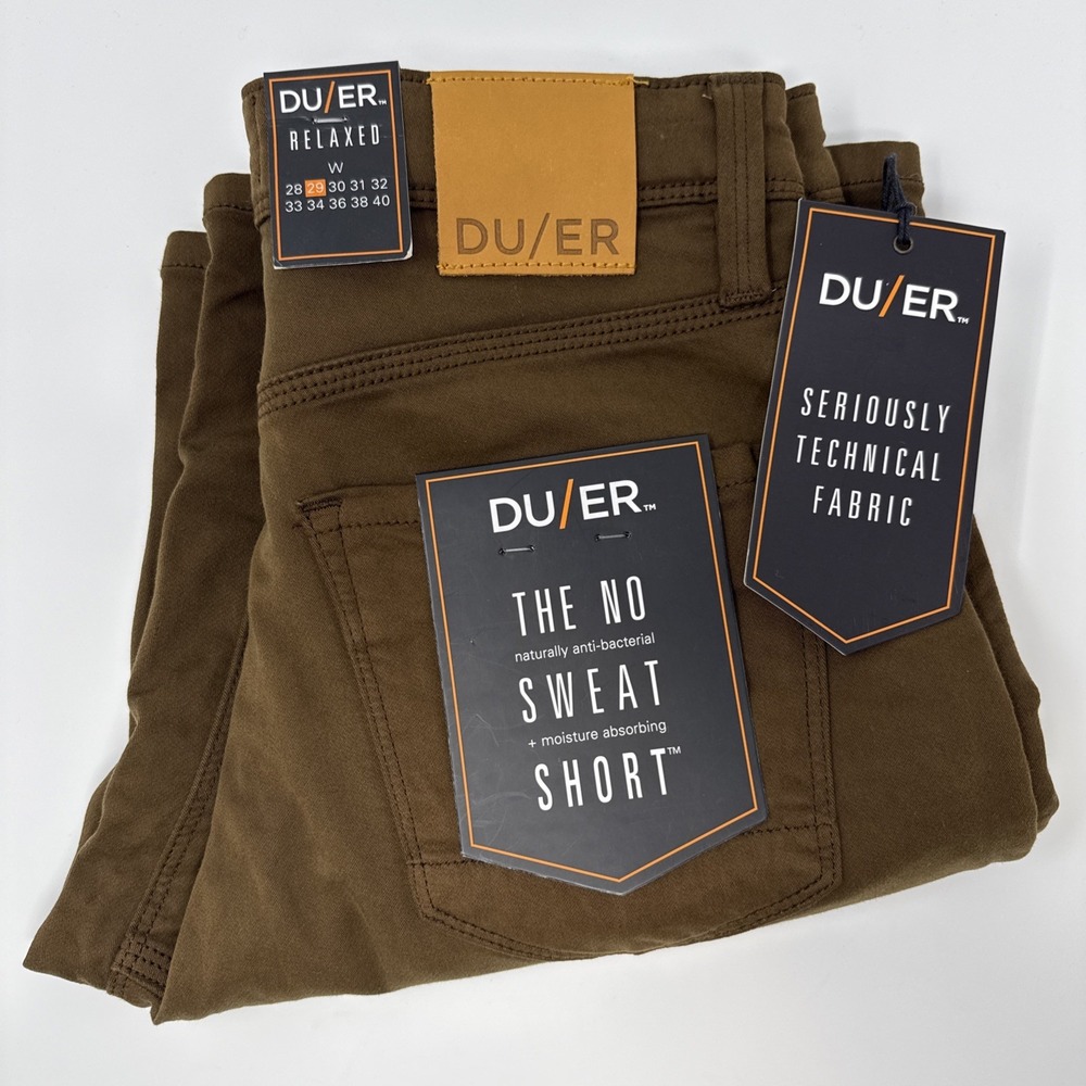 DU/ER No Sweat Relaxed Shorts Golden Brown Men's Size 29 N2X‎ NEW